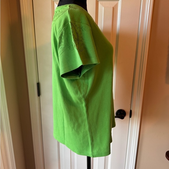 Coldwater Creek Women's Green Embroidered Top - Picture 4 of 12